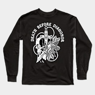 Skull Dagger Traditional Tattoo Vintage Long Sleeve T-Shirt